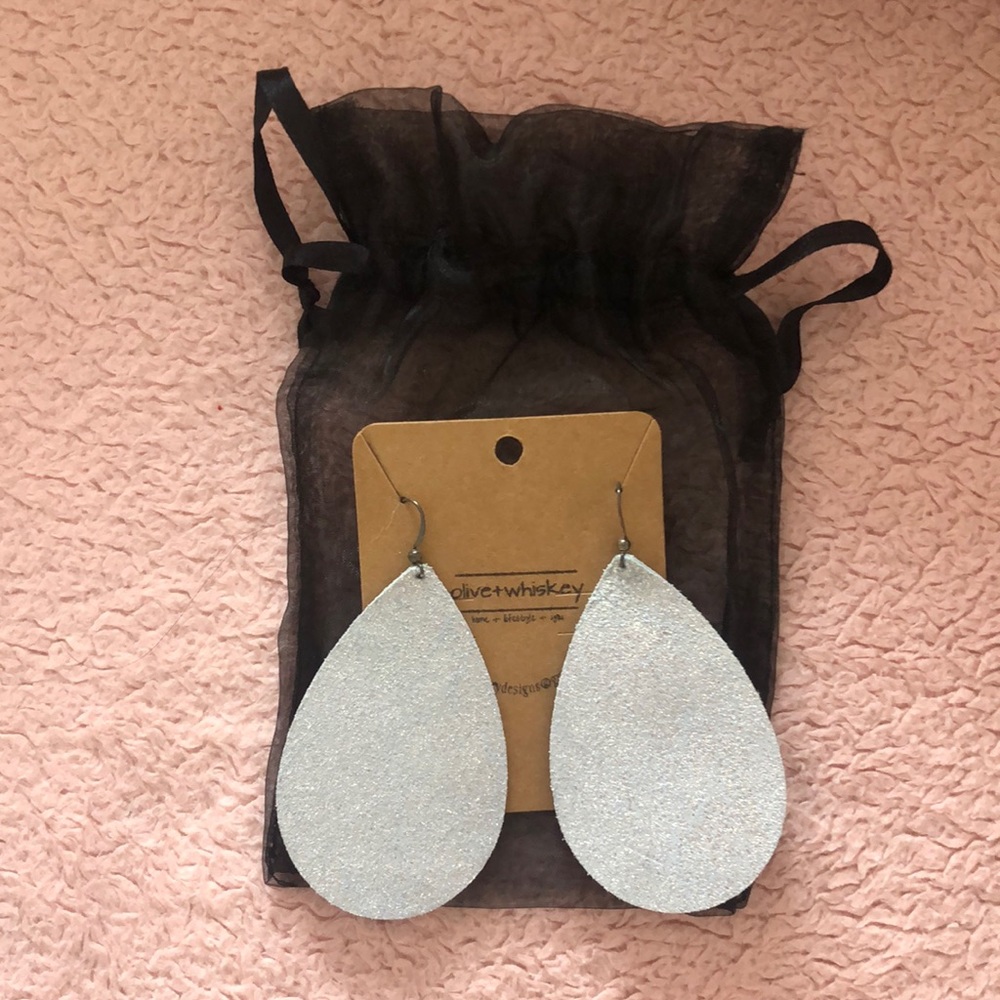 Silver Olive+Whiskey Statement earrings NEVER WORN